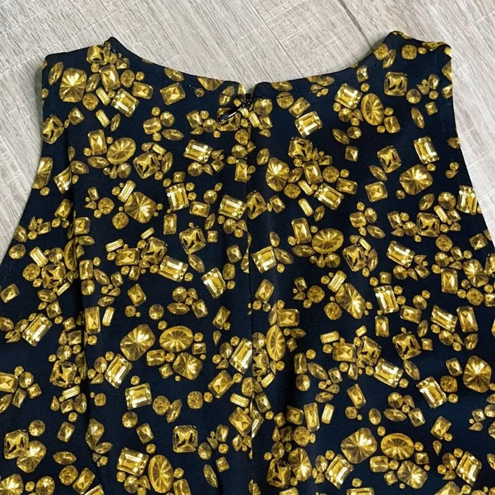MICHAEL KORS Black Brown Jewel Print Halter Top